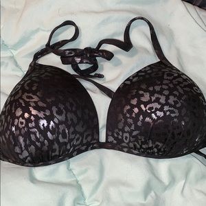 Metallic Cheetah Print Bikini Top